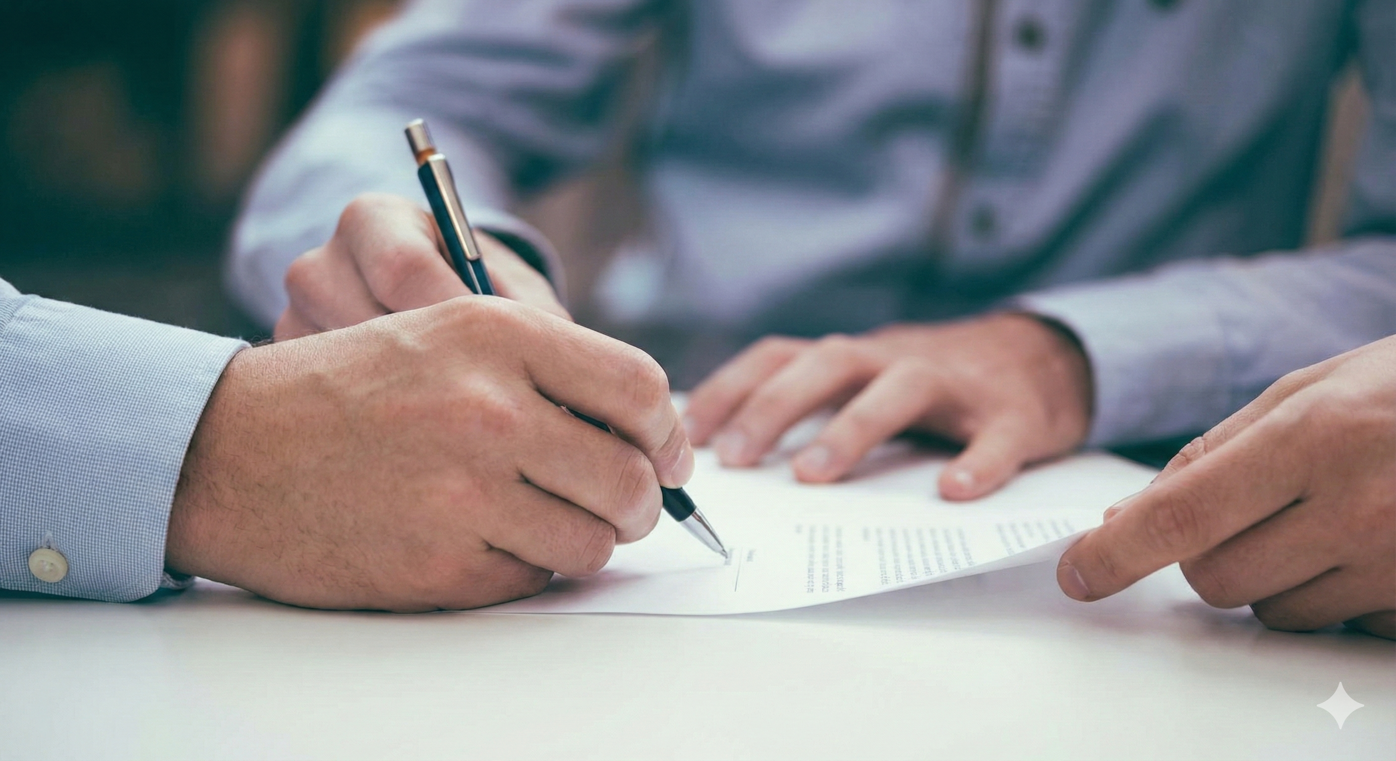 Pen signing an official document